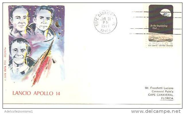 48795)lettera F.d.c. Americana Con Un Valore + Annullo - Serie Apollo 14 - Altri & Non Classificati