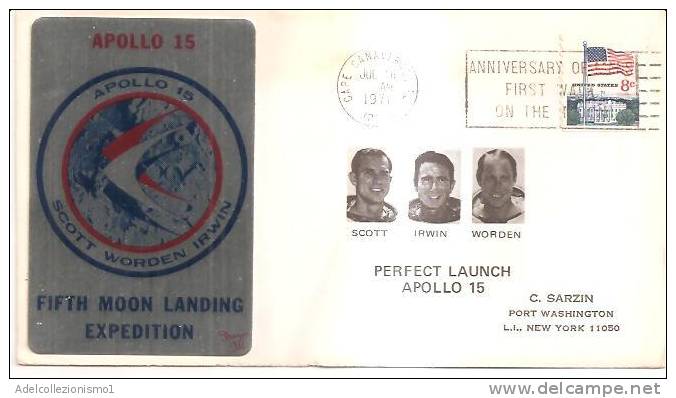 48805)lettera F.d.c. Americana  Con Un Valore + Annullo - Serie Apollo XV - Andere & Zonder Classificatie