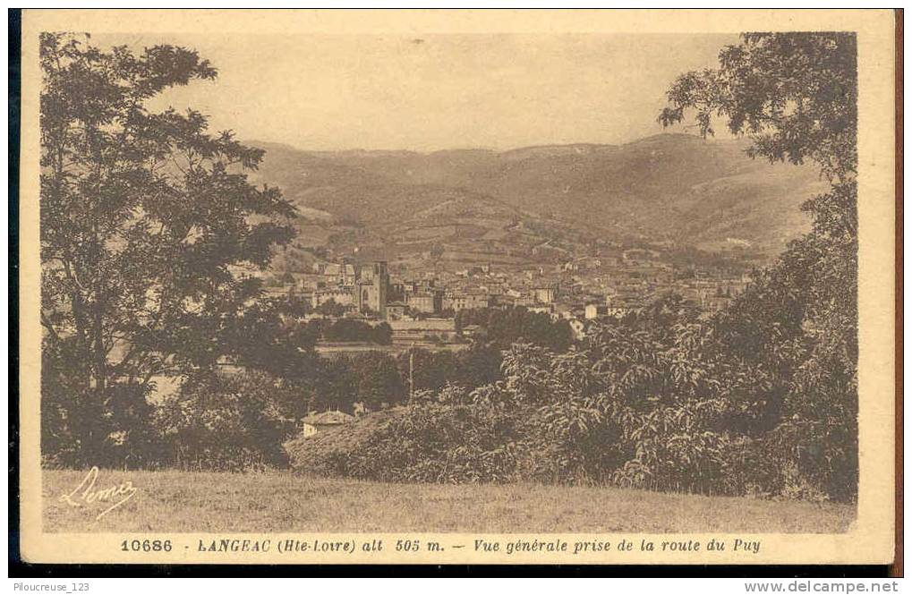 43 - LANGEAC - "" Vue Générale Prise Du Puy "" - Langeac