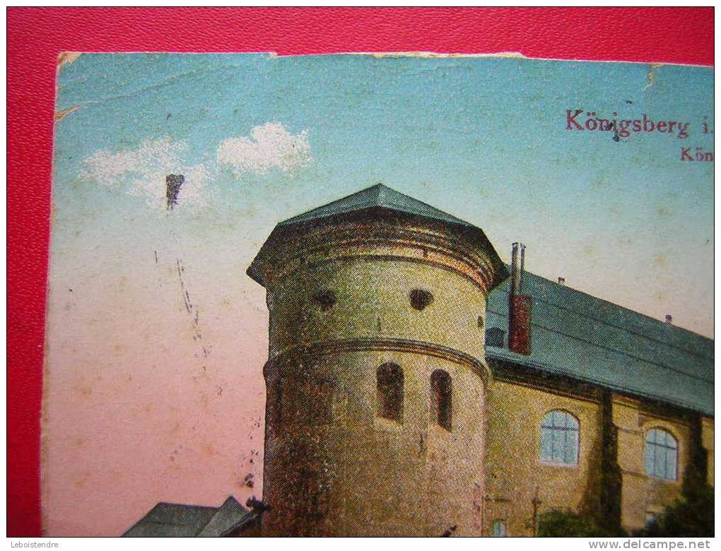 CPA COLORISEE-ALLEMAGNE-KÖNIGSBERG I. PR.-KÖNIGL. SCHLOSS-ANIMEE-TRAMWAY-VOYAGEE 1916-PHOTO RECTO / VERSO - Ostpreussen