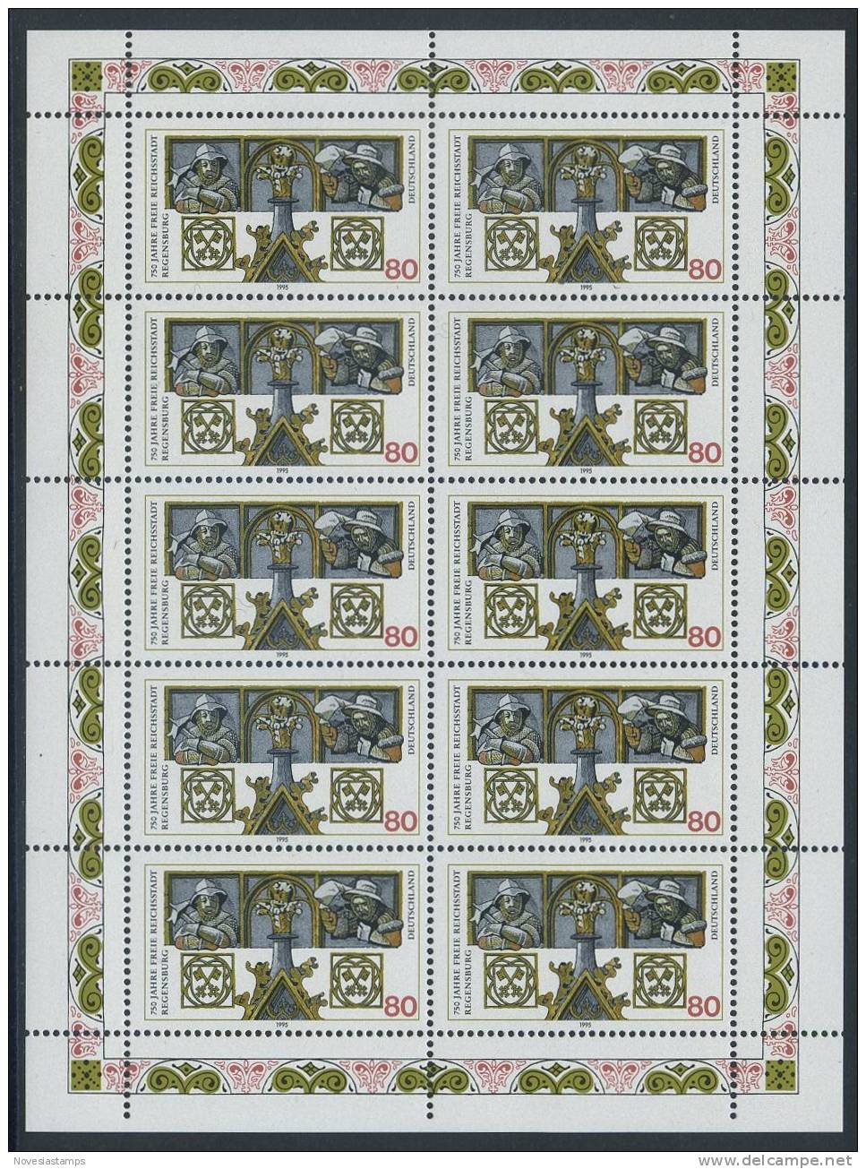 !a! GERMANY 1995 Mi. 1786 MNH SHEET(10) -Regensburg - 1991-2000