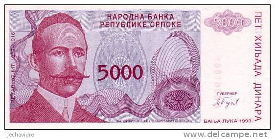 BOSNIE-HERZEGOVINE  5 000 Dinara  Emission De 1993   ¨Pick 149a    ***** BILLET  NEUF ***** - Bosnien-Herzegowina