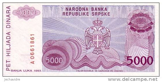 BOSNIE-HERZEGOVINE  5 000 Dinara  Emission De 1993   ¨Pick 149a    ***** BILLET  NEUF ***** - Bosnia And Herzegovina