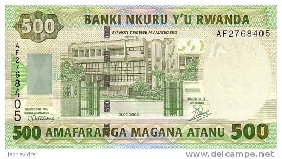 RWANDA  500 Francs  Daté Du 01-02-2008   Pick 30x    ***** BILLET  NEUF ***** - Rwanda