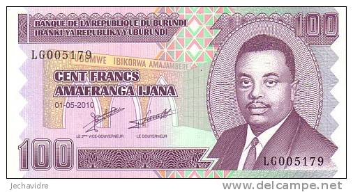 BURUNDI  100 Francs  Daté Du 01-05-2010   Pick 44    ***** BILLET  NEUF ***** - Burundi