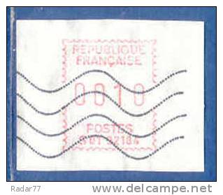 N°92A - ATM - Timbre De Distributeur FRAMA/SATAS 0010 De L'appareil S01 92184 De Neuilly-Sablons Oblitéré - 1969 Montgeron – Weißes Papier – Frama/Satas