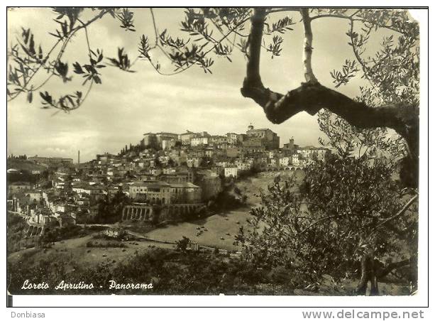 Loreto Aprutino (Pescara): Panorama. Cartolina B/n Viaggiata 1954 - Pescara