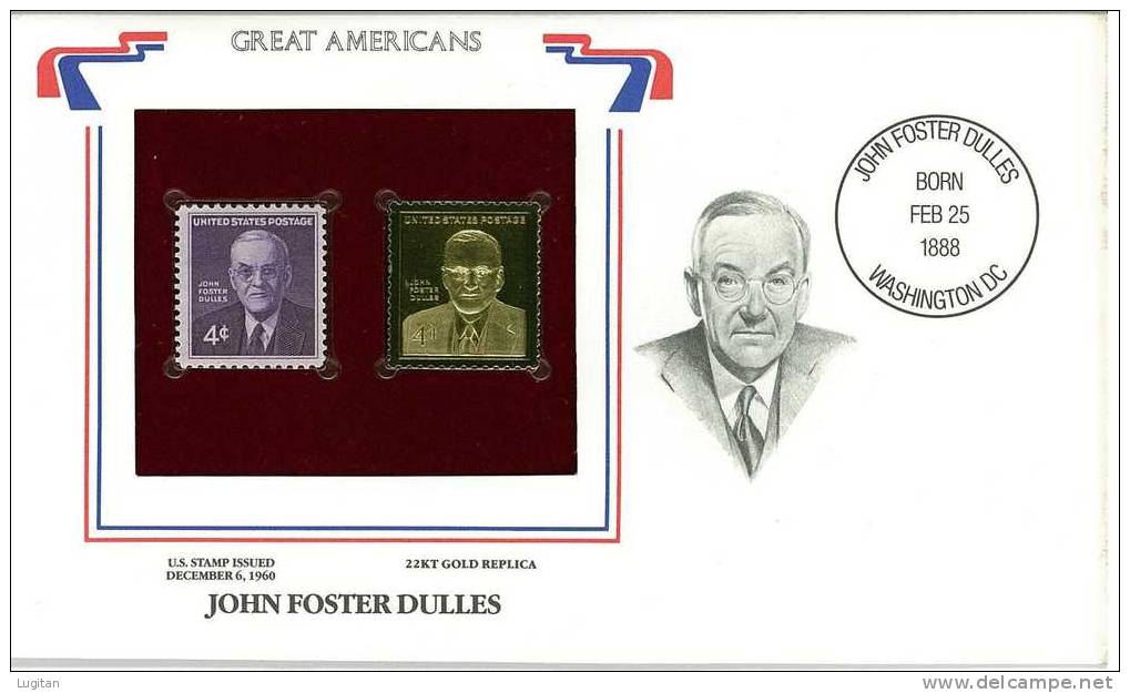 UNUSUAL STAMPS - FDC FIRST DAY COVER - YEAR 1988 - 1 Pcs. USA GOLDEN REPLICAS OF UNITED STATES OF AMERICA  GOLD STAMPS - Hojas Completas