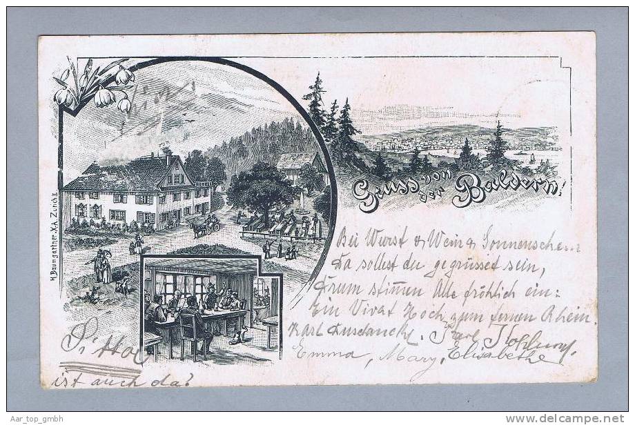 ZH Stallikon Baldern 1901-02-13 Strichlitho H.Baumgartner - Stallikon