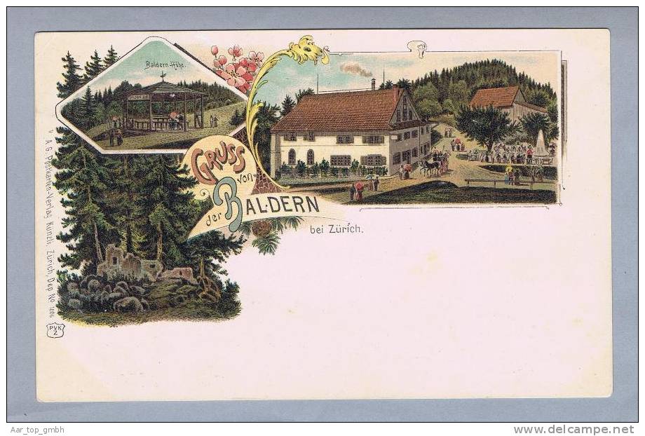 ZH Stallikon Baldern 1902-07-23 Litho C.Künzli #186 - Stallikon