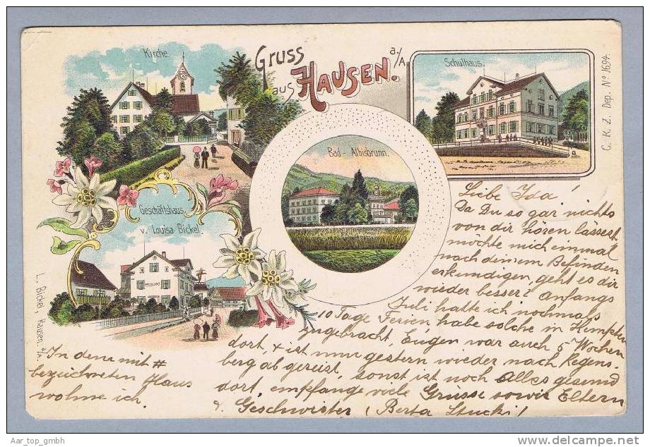 ZH Hausen A.A. 1898-08-29 Litho C.Künzli #1694 - Hausen Am Albis 