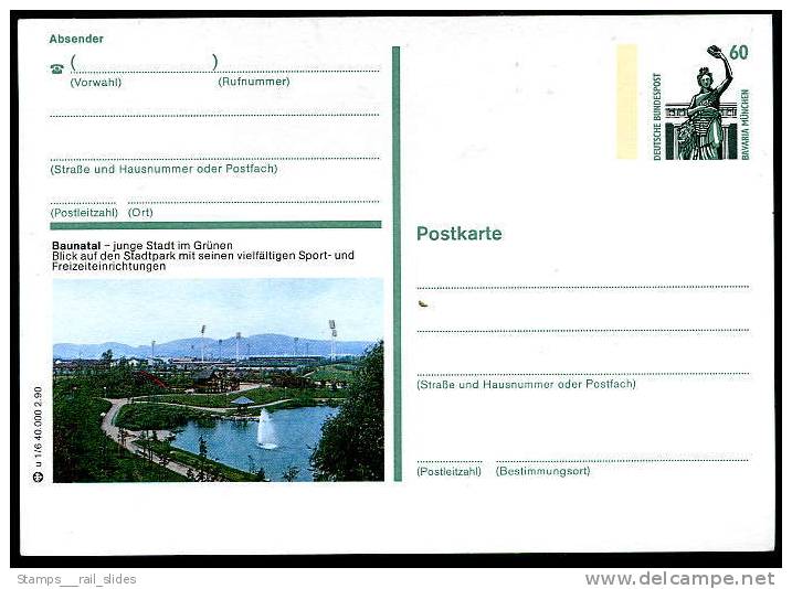 81967) BRD - P 139 - U1/6 - * Ungebraucht - 60Pf Bavaria - 34225 Baunatal - Stadtpark - Cartes Postales Illustrées - Neuves