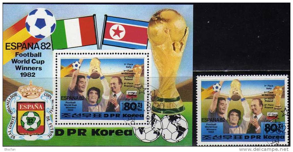 Fussball WM 1978 Korea Block 52, 94, 123 O 18€ Plus Bl.-M. Gewinner Maskottchen Siegesfeier Soccer Bloc Sheet From Corea - Korea (Nord-)