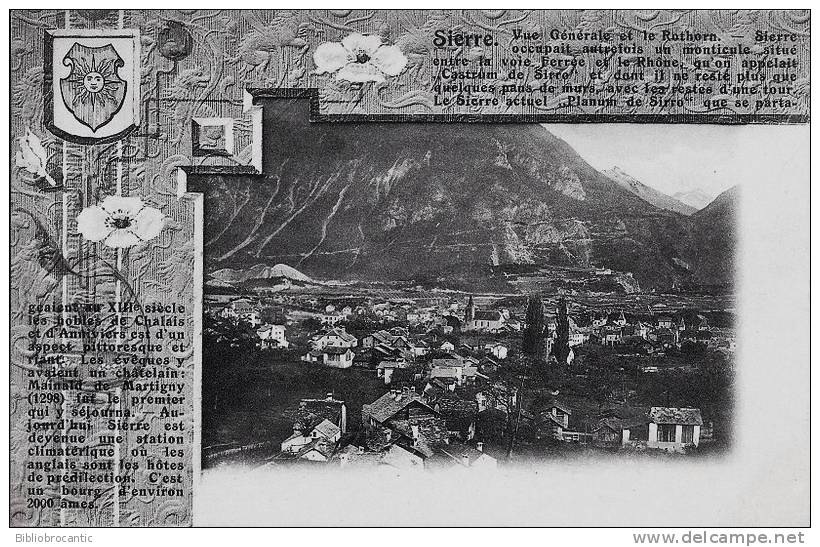 SUISSE -VS-  SIERRE - VUE GENERALE ET LE ROTHORN + Texte Historique - Sierre