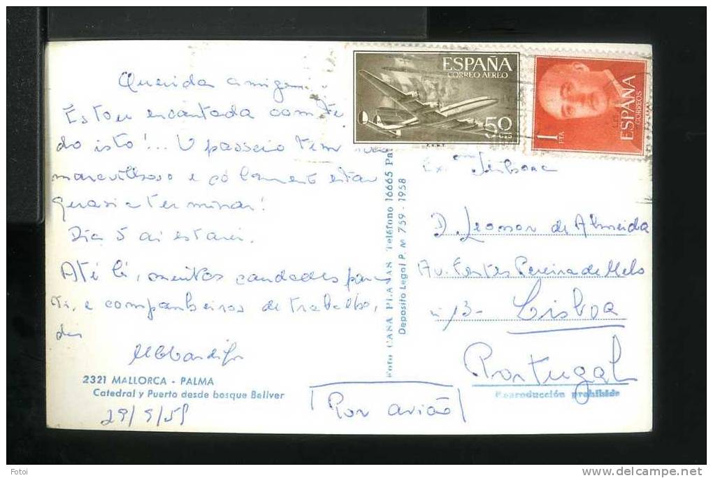 PHOTO POSTCARD MALLORCA PALMA SPAIN  ESPANA CARTE POSTALE STAMPED TIMBRE - La Palma