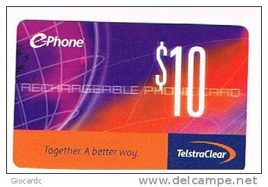 NUOVA ZELANDA - NEW ZEALAND - TELSTRA CLEAR (REMOTE) - EPHONE      - USED  -  RIF. 3696 - Neuseeland