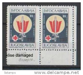 1989YUGR-CANCRO  JUGOSLAVIJA JUGOSLAWIEN ERROR KLISE DAMAGED  INTERESSANTE NEVER HINGED - Non Dentelés, épreuves & Variétés