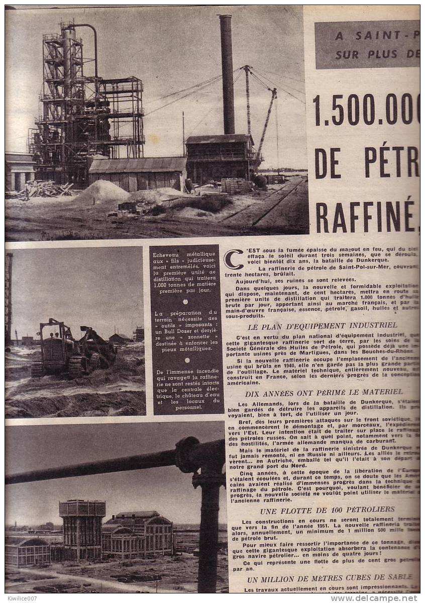 Saint-Pol-Sur-Mer     Une Raffinierie De Petrole  Sur  100 Hectares 1948 - Saint Pol Sur Mer