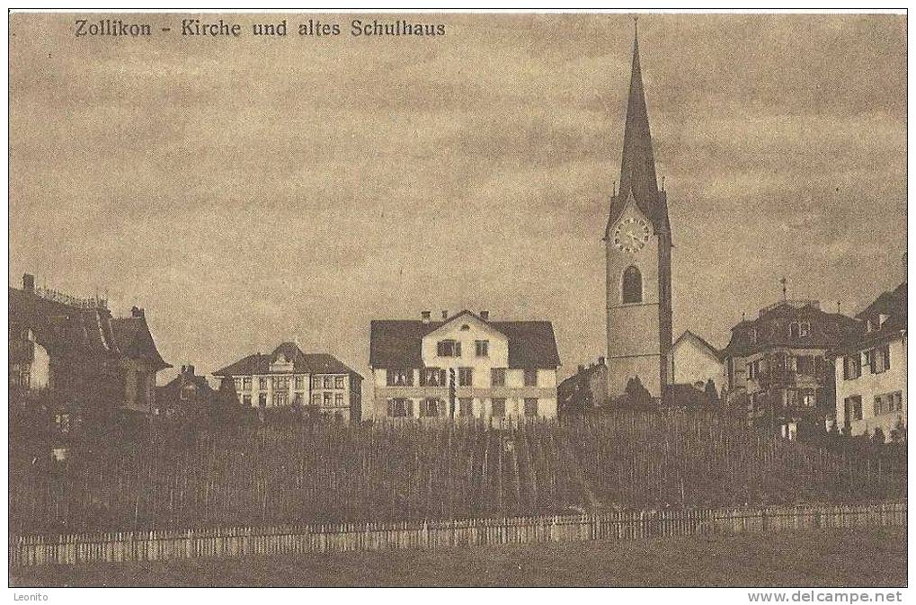 Zollikon Kirche Und Altes Schulhaus 1910 Reproduktion 1972 - Zollikon