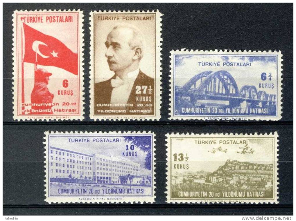 Turkey/Turquie/Türkei 1943, Republic Set *, MLH - Neufs