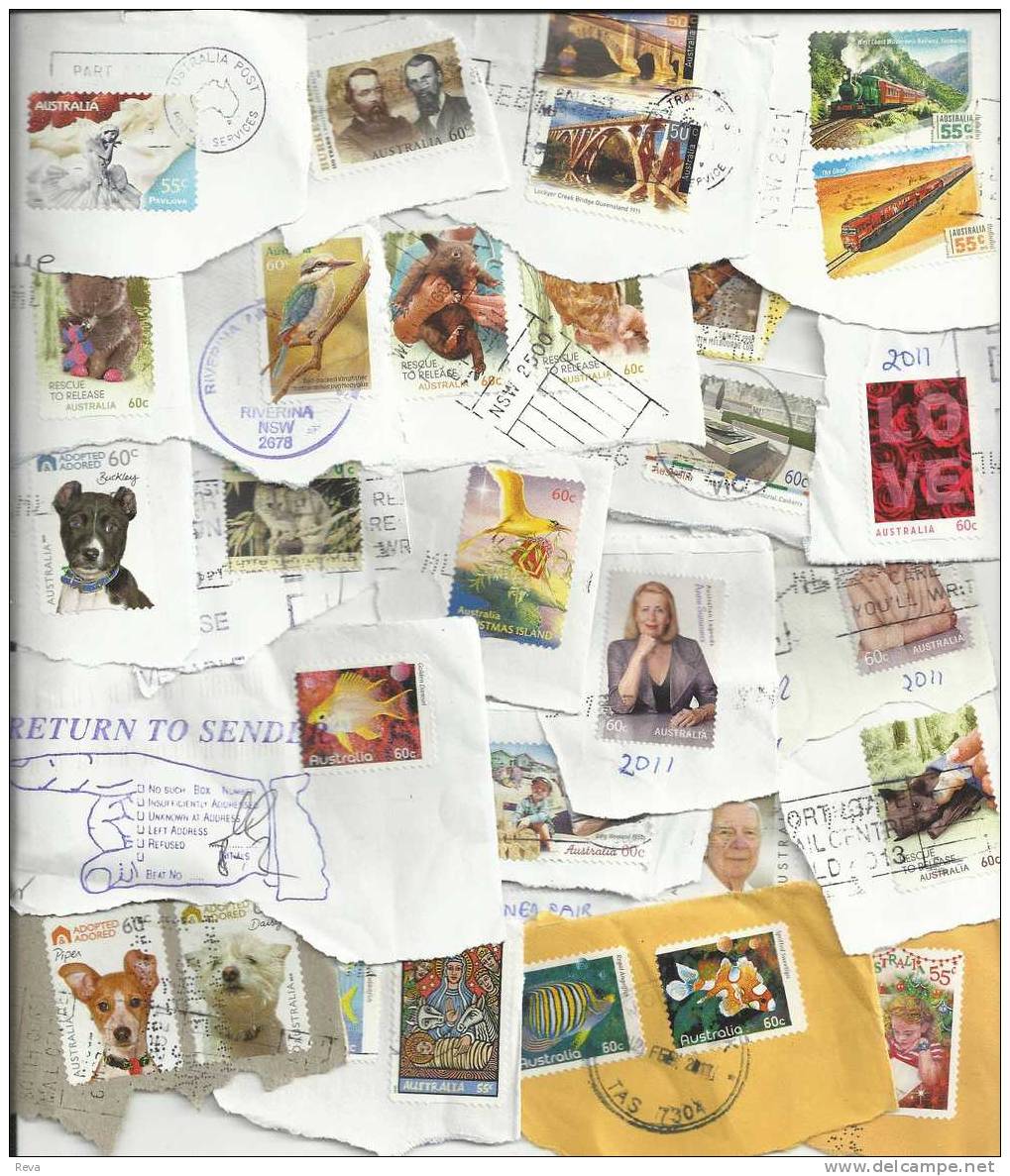 AUSTRALIA LOT82 MIXTURE OF 50+ USED STAMPS SOME 2010/11 ISSUES INC.ISLANDS  BIRD BUTTERFLY ETC.READ DESCRIPTION!! - Lots & Kiloware (mixtures) - Max. 999 Stamps