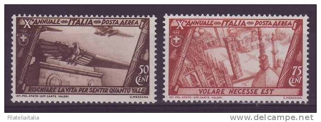 Italia - Regno - 1932 - Sass. S.1507 Di Posta Aerea - Marcia Su Roma - 2v * - Luftpost