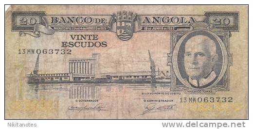 Portugal Portuguese Angola 20 Escudos 1962 P92 CIRC - Angola