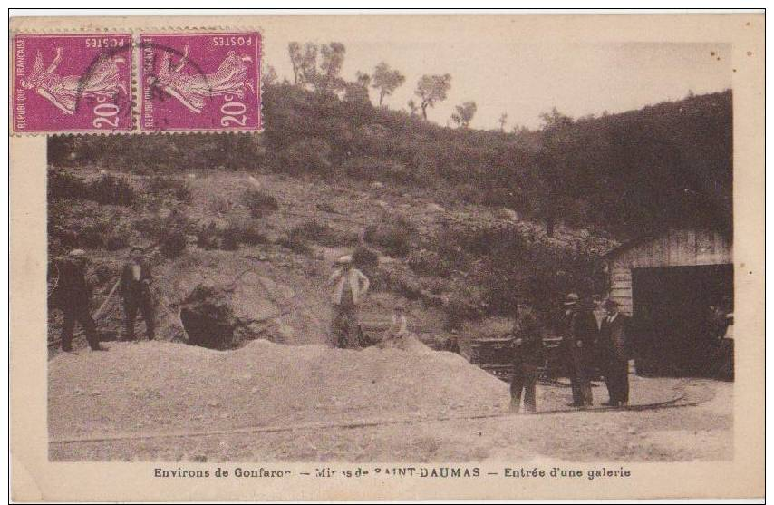 CPA 83 GONFARON Environs Mines De Saint Daumas Entrée D'une Galerie Mineurs Rails Wagons 1933 - Sonstige & Ohne Zuordnung