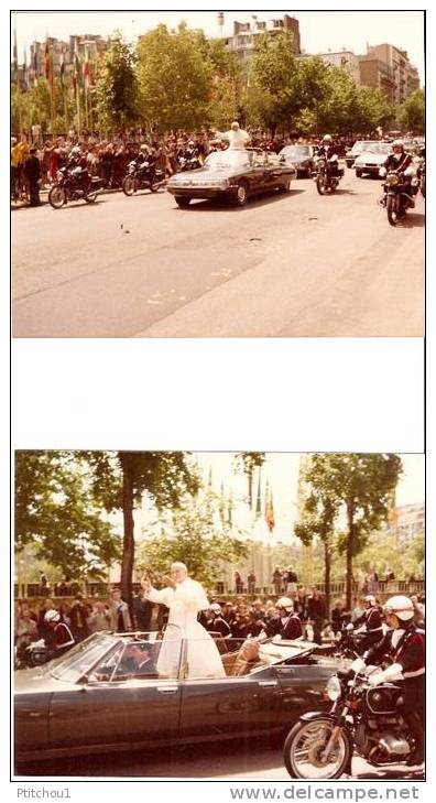2 Photos Pape Jean-Paul II à Paris 1980 - Berühmtheiten