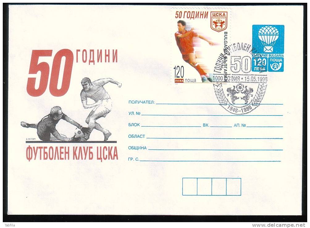 BULGARIA - 1998 - 50 Ans Footbalclub ZSKA - P.St. + Tim. Spec.cache - Clubs Mythiques