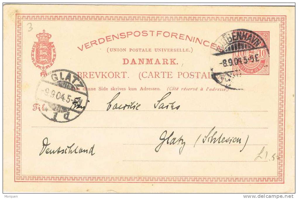 Entero Postal KJOBENHAVN (Dinamarca) 1904 - Interi Postali