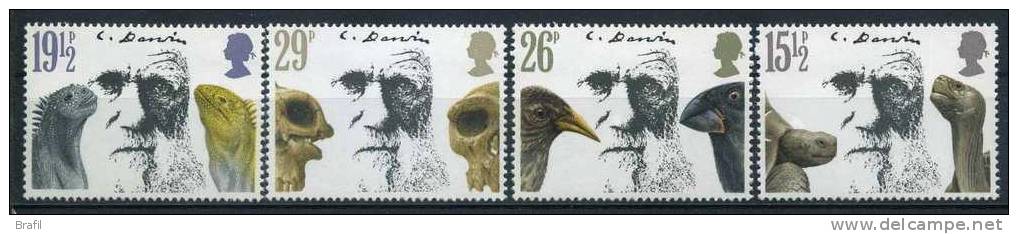 1982 Inghilterra, Charles Darwin , Serie Completa Nuova (**) - Ungebraucht