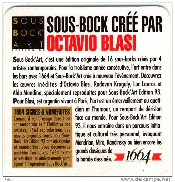 1664 Art  Octavio Blasi  SB  Bi-face TBE - Sous-bocks