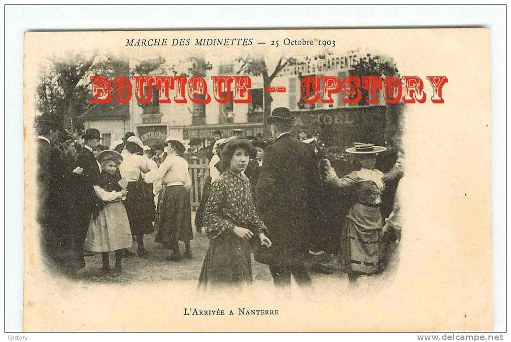 MANIFESTATION - Marché Des Midinettes En 1903 - Arrivée à Nanterre - Mouvement Feministes - Jeunes Filles - Manifestazioni