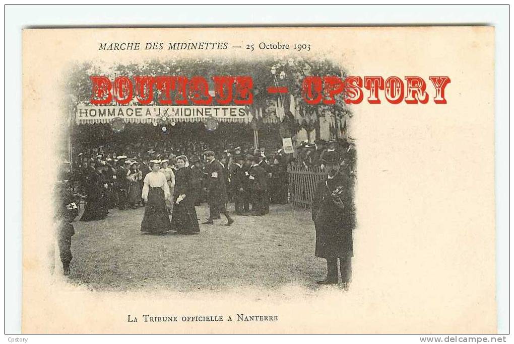 MANIFESTATION - Marché Des Midinettes En 1903 - Tribune Officiel à Nanterre - Mouvement Feministes - Jeunes Filles - Manifestazioni