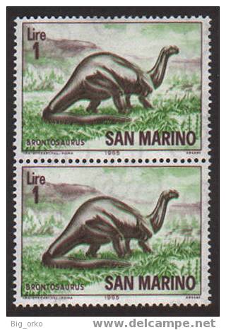 Animali Della Preistoria: Brontosaurus £ 1 (coppia) - 1965 - Neufs