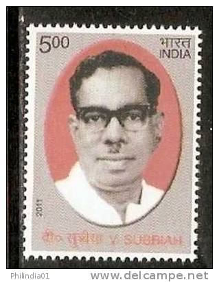 India 2011 V. Subbiah Famous People 1v MNH - Ungebraucht