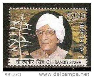 India 2011 Chaudhary Ranbir Singh Famous People 1v MNH - Nuovi