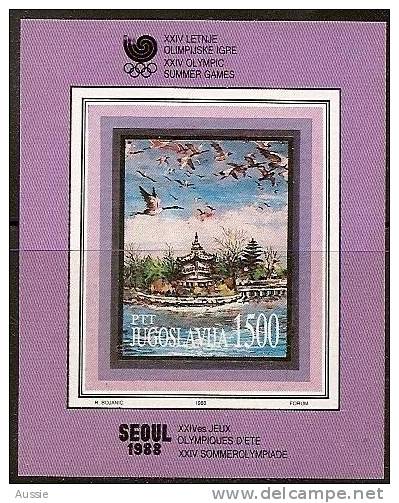 Yougoslavie Joegoslavie 1988 Yvertn° Bloc 31 *** MNH Cote 3,75 Euro  Seoul Oiseaux Vogels - Hojas Y Bloques