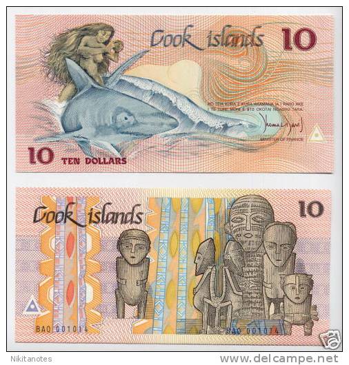 * COOK ISLANDS - 10 DOLLARS 1987 - UNC P 4 - Cook