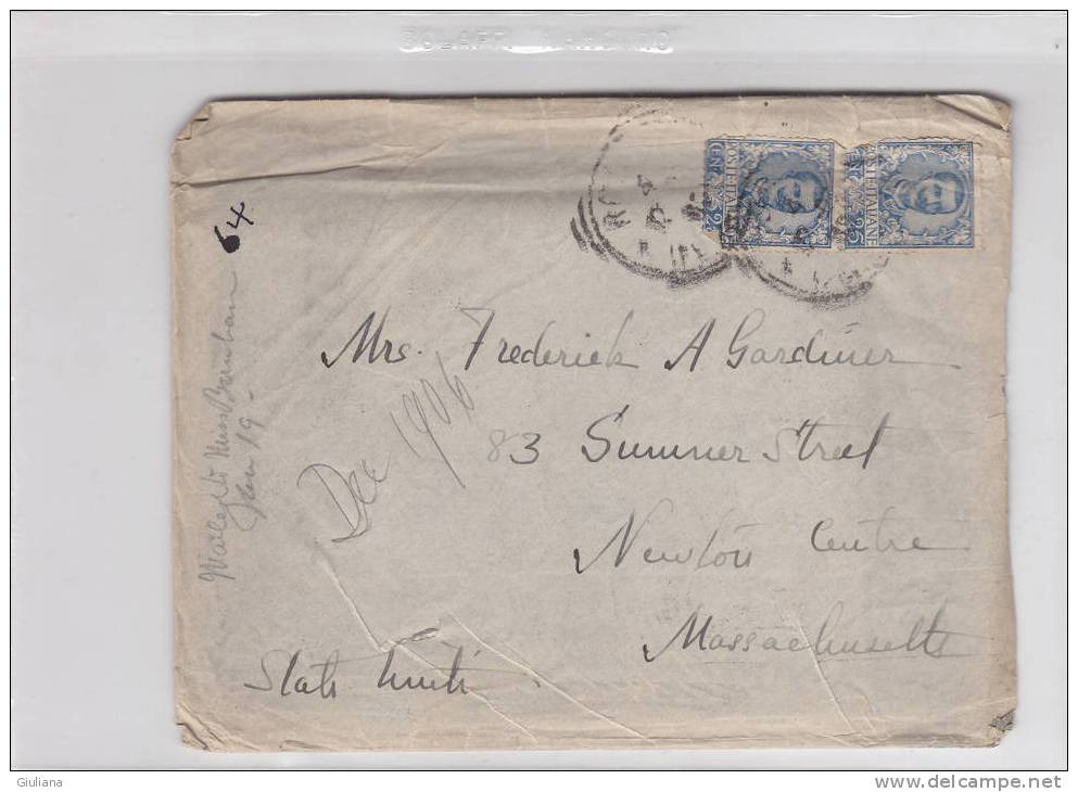 Italia Regno - Lettera Viaggiata Da Roma A Stati Uniti 1906 - Poststempel (Flugzeuge)