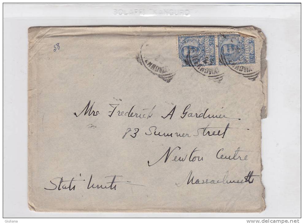 Italia Regno - Lettera Viaggiata Da Italia A Stati Uniti 1906 - Storia Postale (Posta Aerea)