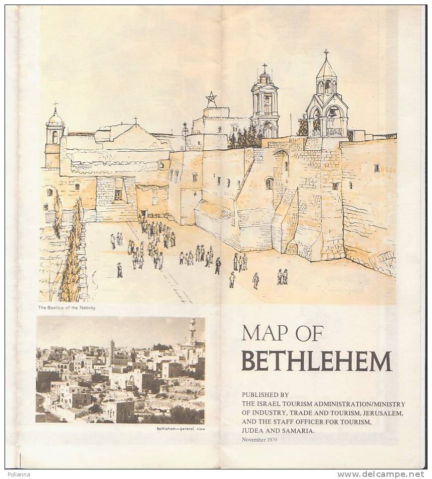 B0395 - Cartina - Map Of  BETHLEM - ISRAELE - 1979/Latin Convent - Topographische Kaarten