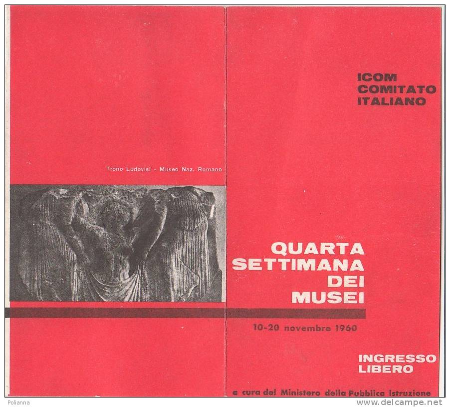 B0438 - Brochure/questionario ICOM - COMITATO ITALIANO - QUARTA SETTIMANA DEI MUSEI 1960 MUSEO AUTOMOBILE - TORINO - Tourisme, Voyages