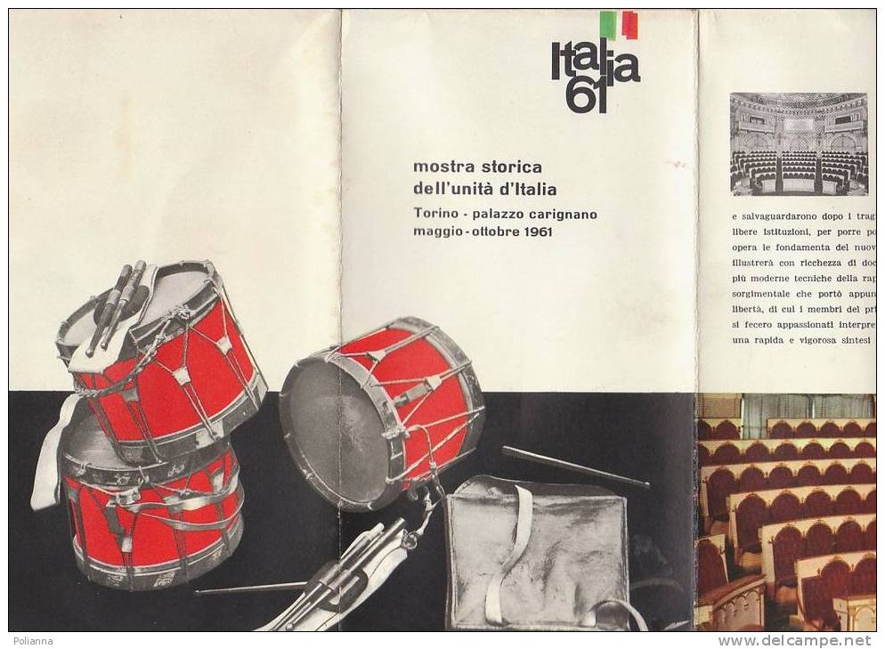B0439 - Brochure MOSTRA STORICA DELL'UNITA' D'ITALIA "ITALIA 61" - TORINO 1961/RISORGIMENTO/TAMBURI - History, Biography, Philosophy