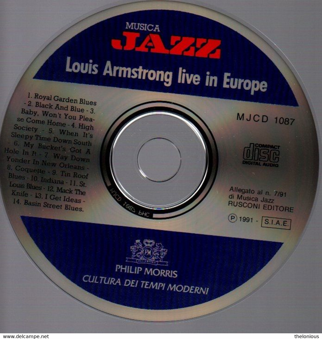 # CD: Louis Armstrong – Live In Europe - Musica Jazz MJCD 1087 - Jazz