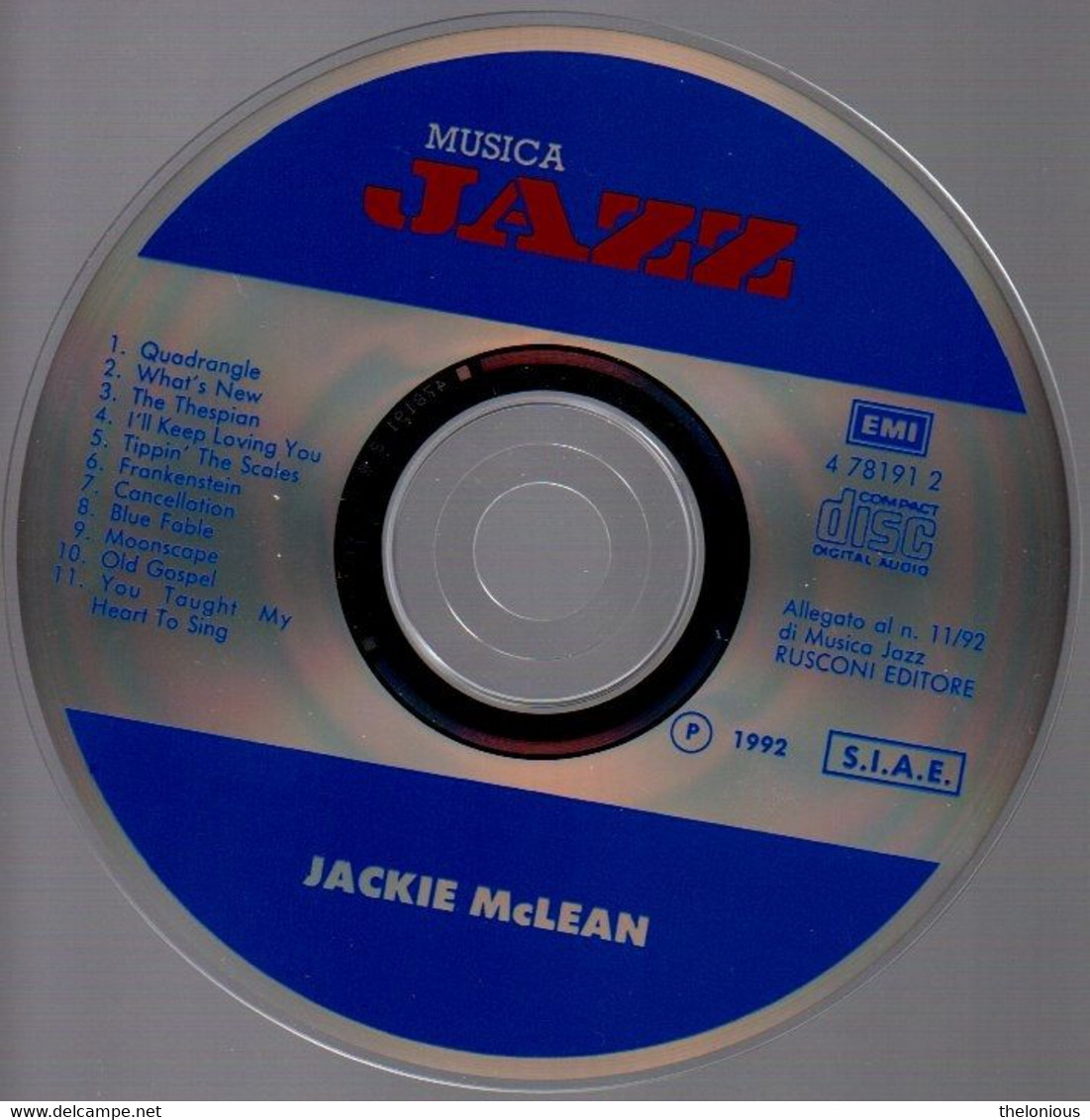 # CD: Jackie McLean - Musica Jazz 4781912, EMI 4781912 - Jazz