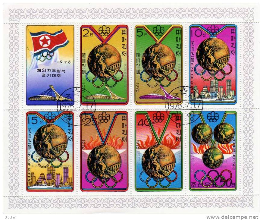 Olympia-Gewinner In Montreal 1976 Korea A1516/2 Plus Kleinbogen O 9€ Olympic Winner Sport Sheetlet From Corea - Corée (...-1945)