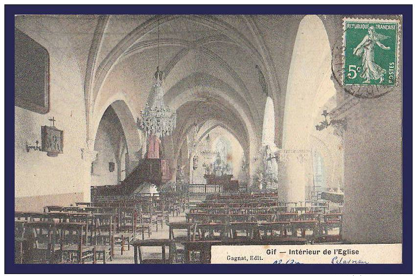 91 GIF Sur YVETTE  VALLEE De CHEVREUSE  Belle CPA Colorisée Intèrieur De L´ EGLISE Le CHOEUR La CHAIRE En 1911 - Gif Sur Yvette