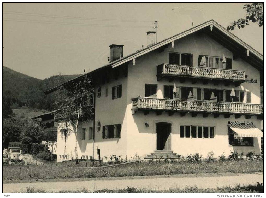 OLD REAL  PHOTO POSTCARDBAD WIESSEE KONDITOREI CAFE GERMANY CARTE POSTALE OLDTIMER - Bad Wiessee